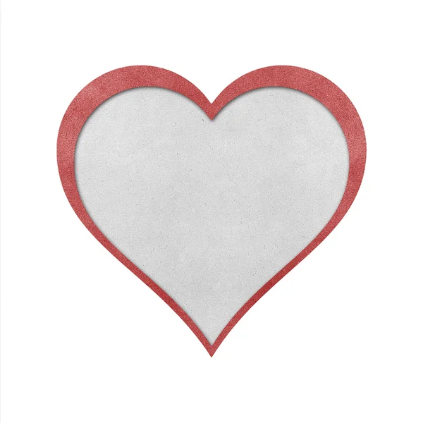 Herz Recyclingpapier auf weißem Hintergrund — Stockfoto