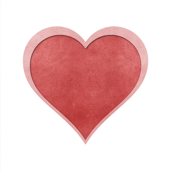 Cartão reciclado coração sobre fundo branco — Fotografia de Stock