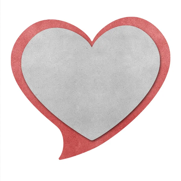 Καρδιά σχήμα φούσκα ομιλία ανακυκλωμένο Χαρτοκοπτική — Φωτογραφία Αρχείου