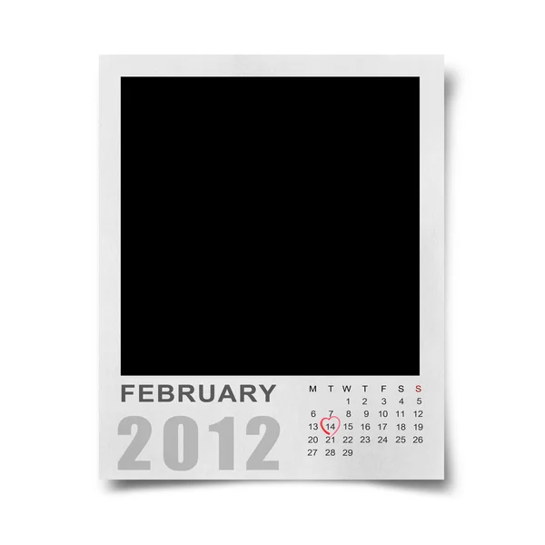 Rood aquarel hart op Kalender 2011 foto — Stockfoto