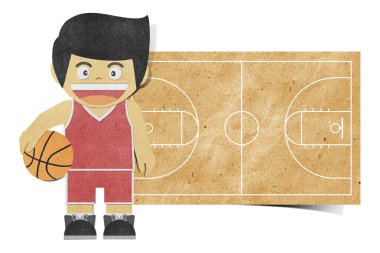 Kağıt geri dönüşümlü çocuk (basketbolcu) papercraft