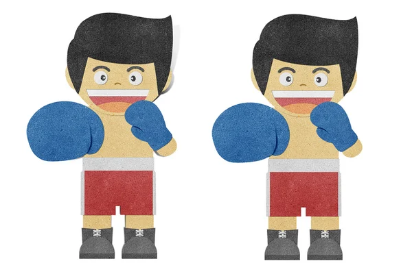 Papier Junge (Boxer) Recycling-Papier Handwerk — Stockfoto