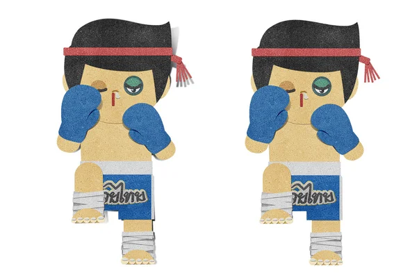 Paper boy (muay thai kick Boxer) papel reciclado —  Fotos de Stock