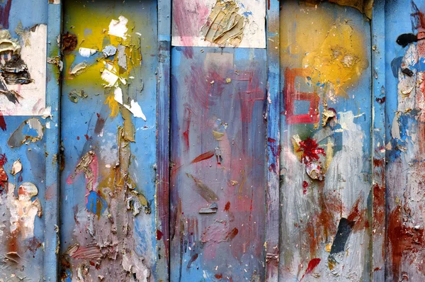 Oude grunge kleur verf op metalen muur achtergrond — Stockfoto