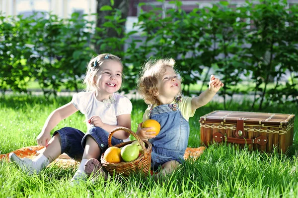 Дети на пикнике — стоковое фото