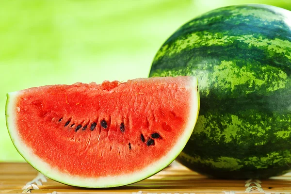 stock image Watermelon against natural background closeup