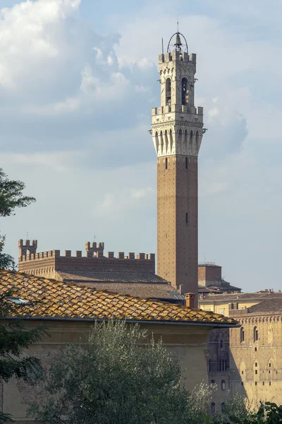 Vista de Torre del Mangia Siena Toscana — Foto de Stock