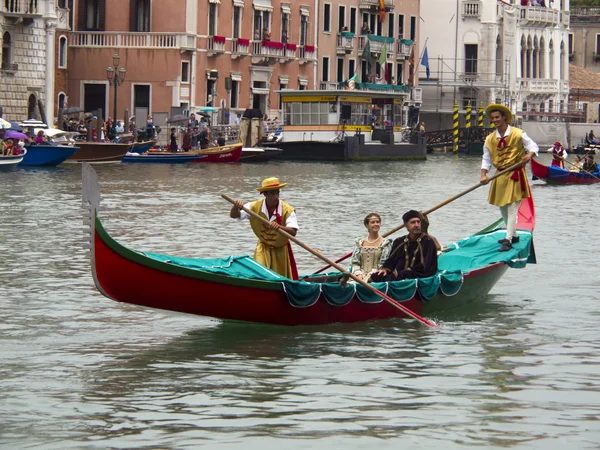 Venice, İtalya - Eylül 2011 - 4 Venedik'in tarihi regatta — Stok fotoğraf