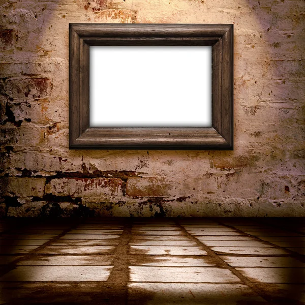 Oude frame op de muur in het interieur — Stockfoto