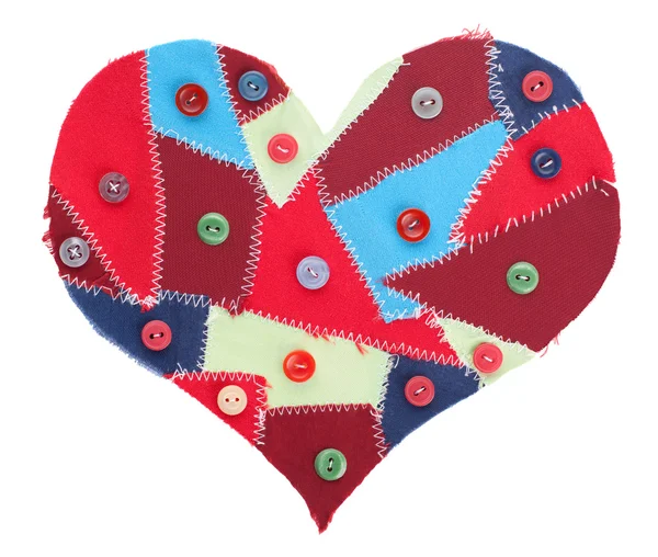 Fabric scraps heart — Stock Photo, Image