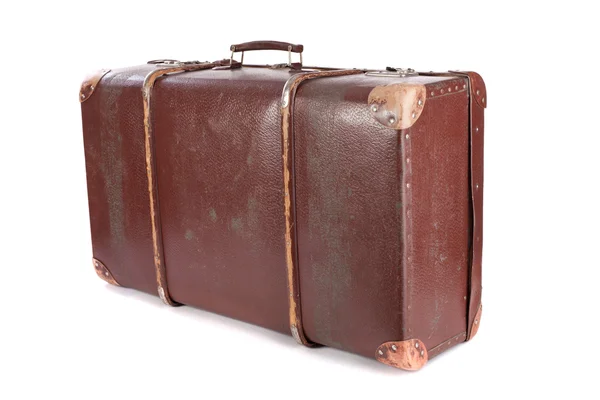 stock image Brown suitcase isolated on white background