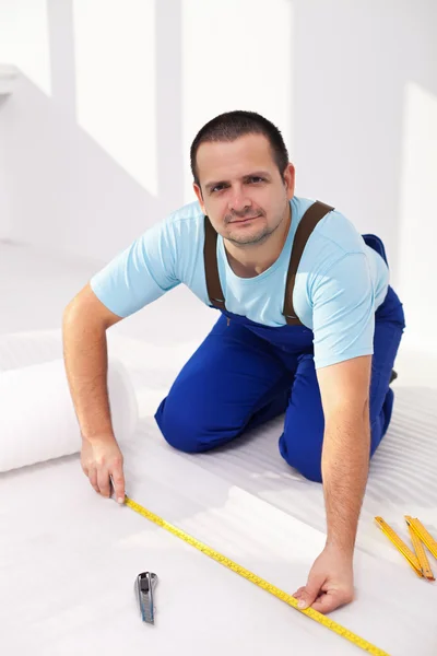 Laying the flooring at home — Stock Photo, Image