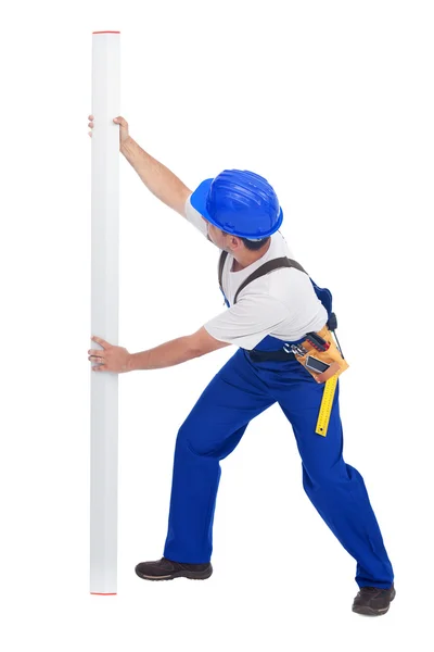 Worker with ruler — Stock Photo, Image