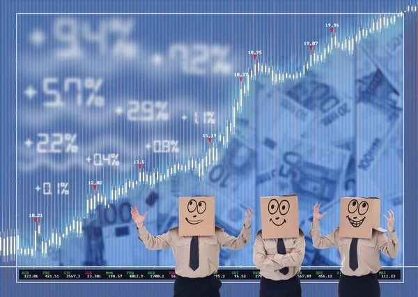 stock image Blind stock traders cheering