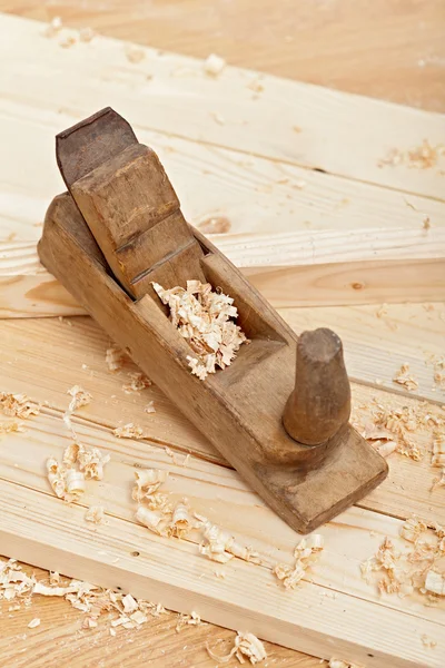木製 plancks、平面および木製 shavings — ストック写真
