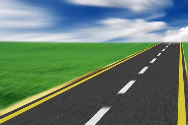 stock image Charging uphill on the road