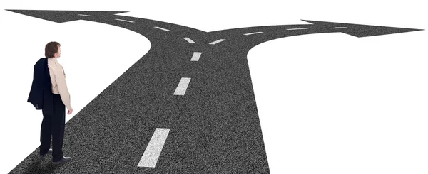Iş crossroads - kararlar kavramı ve stratejik planlama — Stok fotoğraf