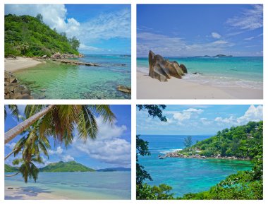 Collage of Tropical Landscapes, Seychelles clipart