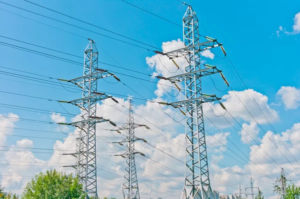 stock image Power line towers