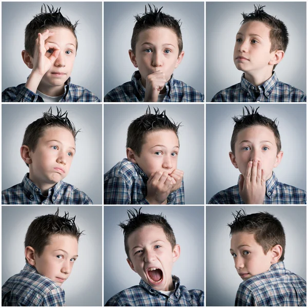 Chlapec výrazy — Stock fotografie