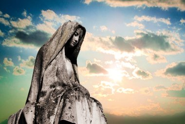 Virgin mary tombstone clipart