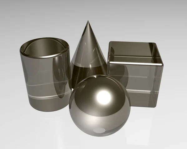 3d metal shapes — Stock Photo, Image
