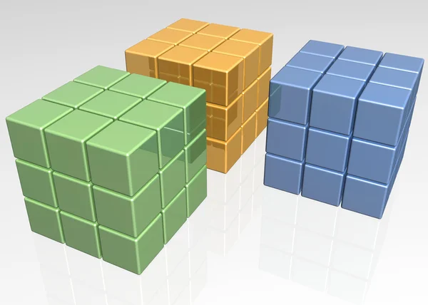 Blocchi cubici 3D — Foto Stock