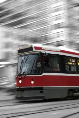 Street trams on Toronto clipart