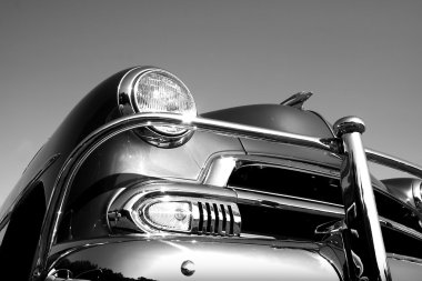 Classic Car In Black And White clipart