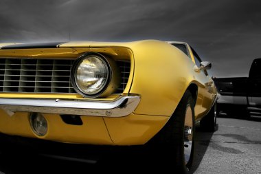 Yellow Muscle Car clipart