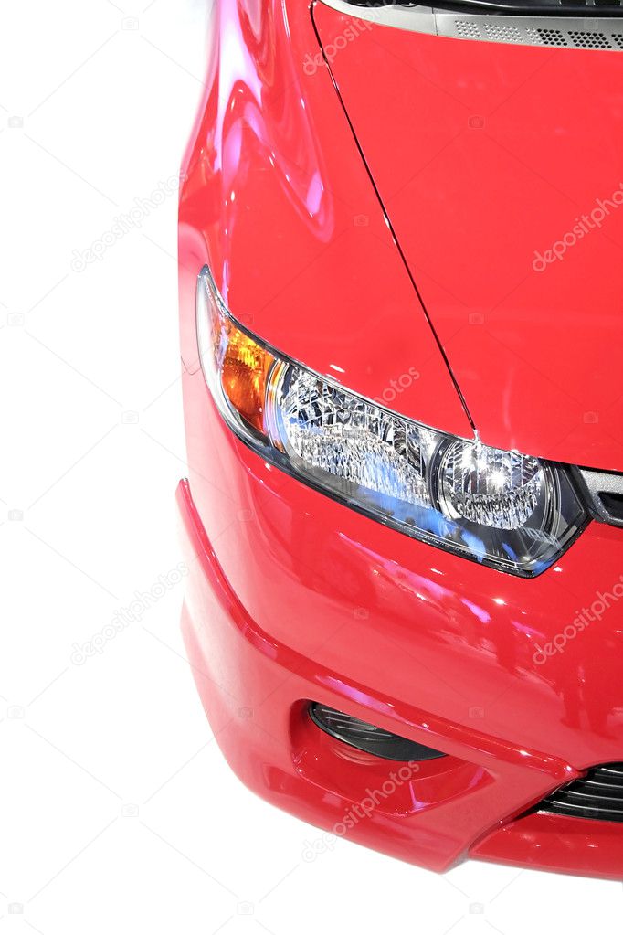 Head Lamp Of Red Car
