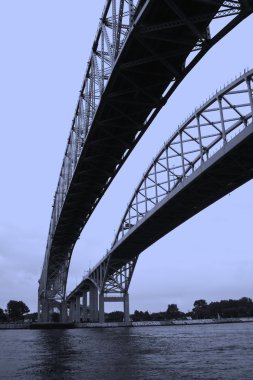 Blue water bridge clipart