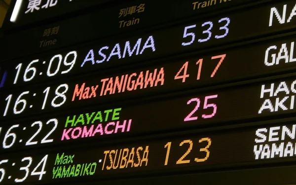 Tabela do tempo do comboio — Fotografia de Stock