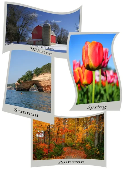 Seasons Post Cards — Stock Photo, Image