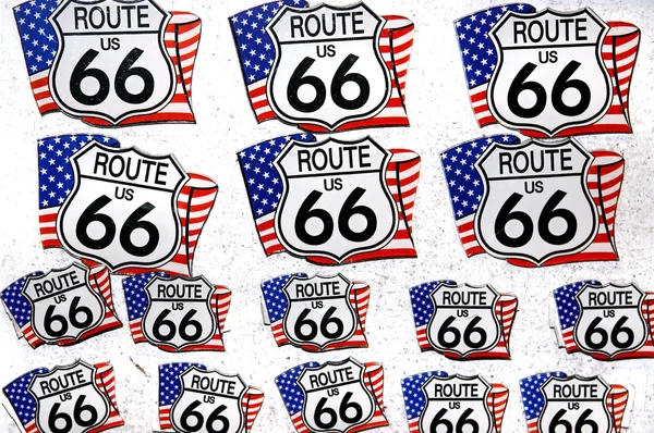 Históricas pegatinas Ruta 66 —  Fotos de Stock