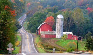 Scenic drive in Michigan clipart