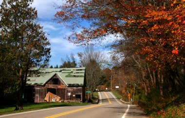 Autumn drive in Michigan clipart