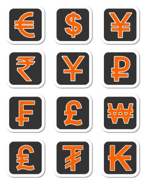 Currency symbols clipart