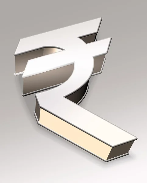 3D symbol för indiska rupier — Stockfoto