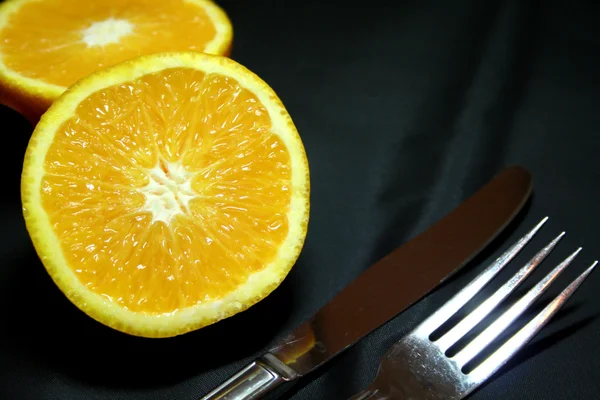 Orange i frukost — Stockfoto