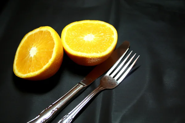 Orange i frukost — Stockfoto