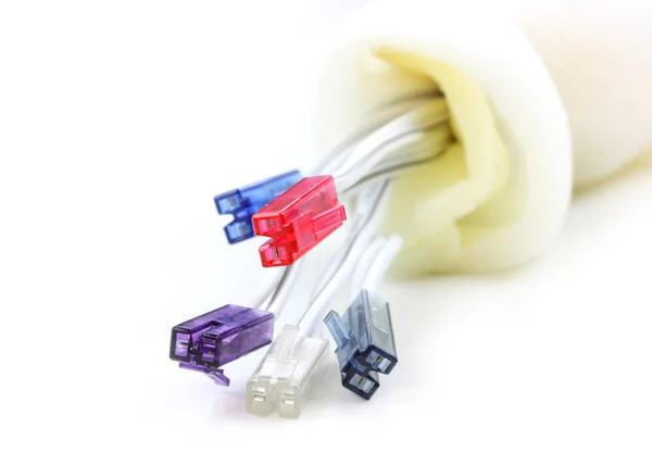 Colorful speaker cables — Stock Photo, Image