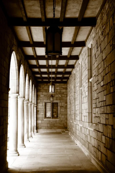 Stará budova koridor — Stock fotografie