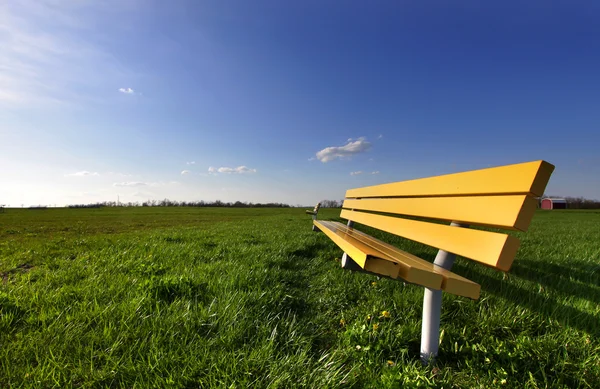 Yellow bench — Stock Photo, Image