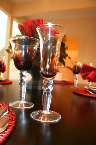 Bright sparkling wine glasses — Stock Photo, Image
