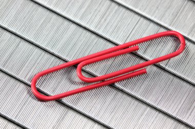 Red paper clip clipart