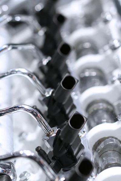 Widok z góry aluminiowe osłony silnika — Zdjęcie stockowe