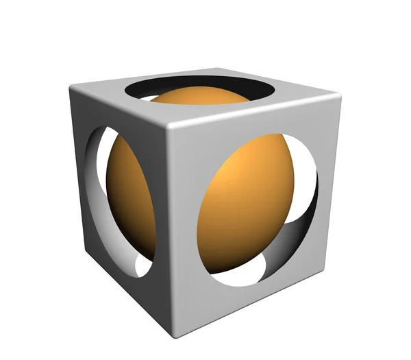 3D kubusvormige ontwerpelement — Stockfoto