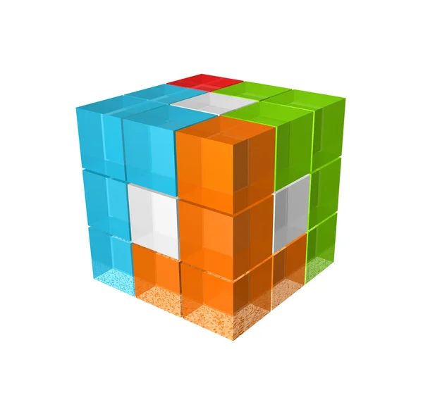 Cubos de vidro 3D — Fotografia de Stock