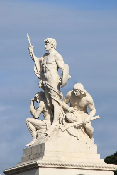 Estátua na Praça de Veneza em Roma — Fotografia de Stock
